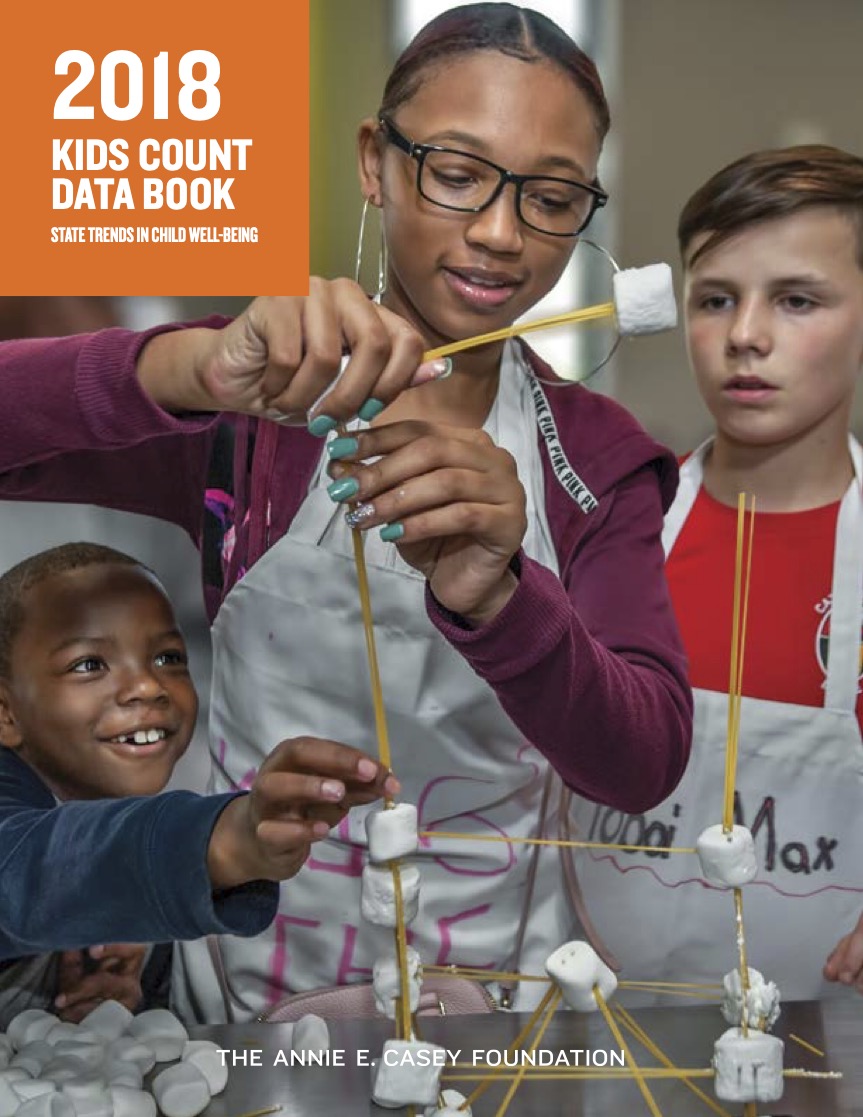 Cover page of 2018 Kids Count Data Book