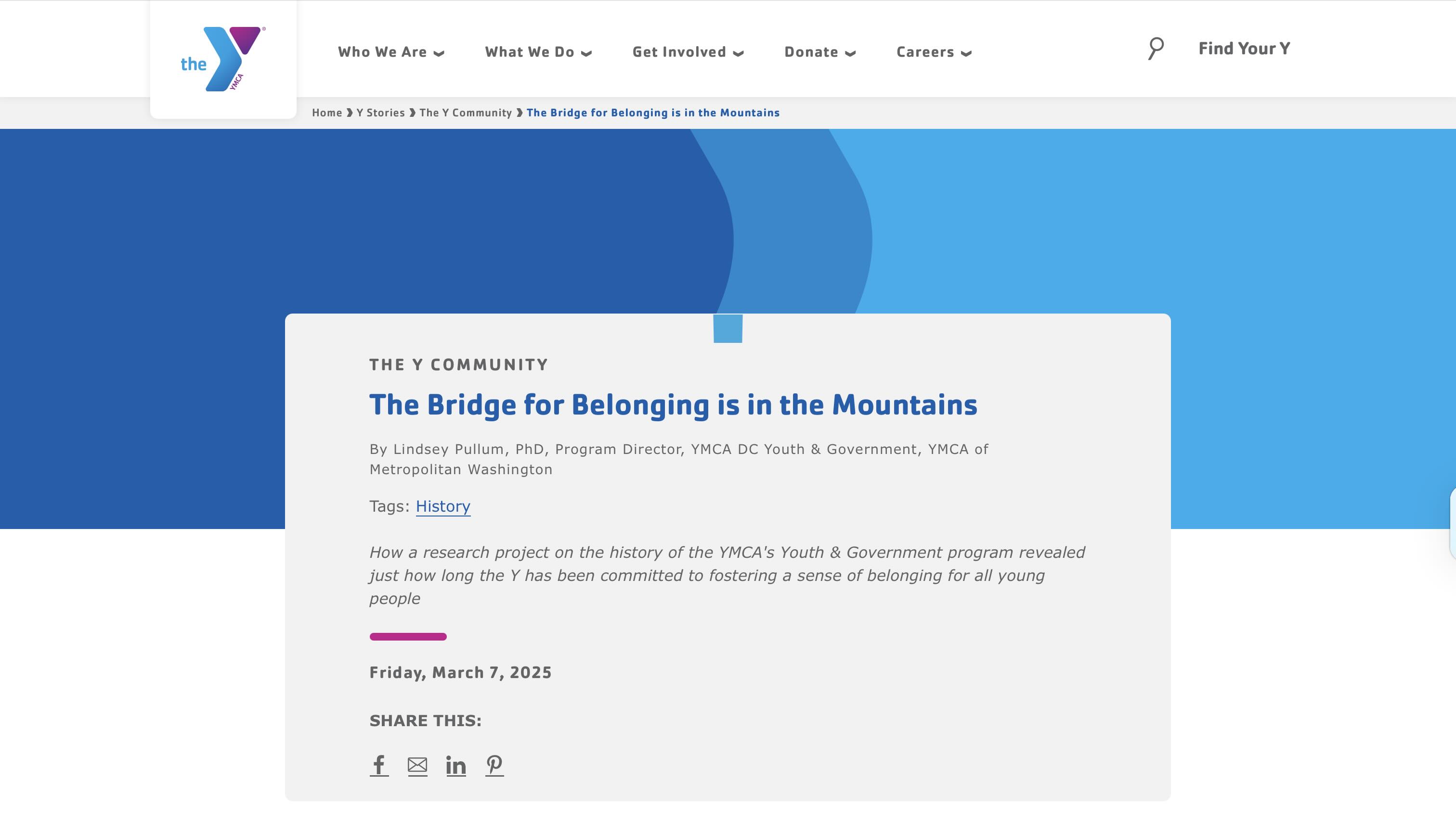 Screenshot of The Bridge For Belonging is in the Mountains