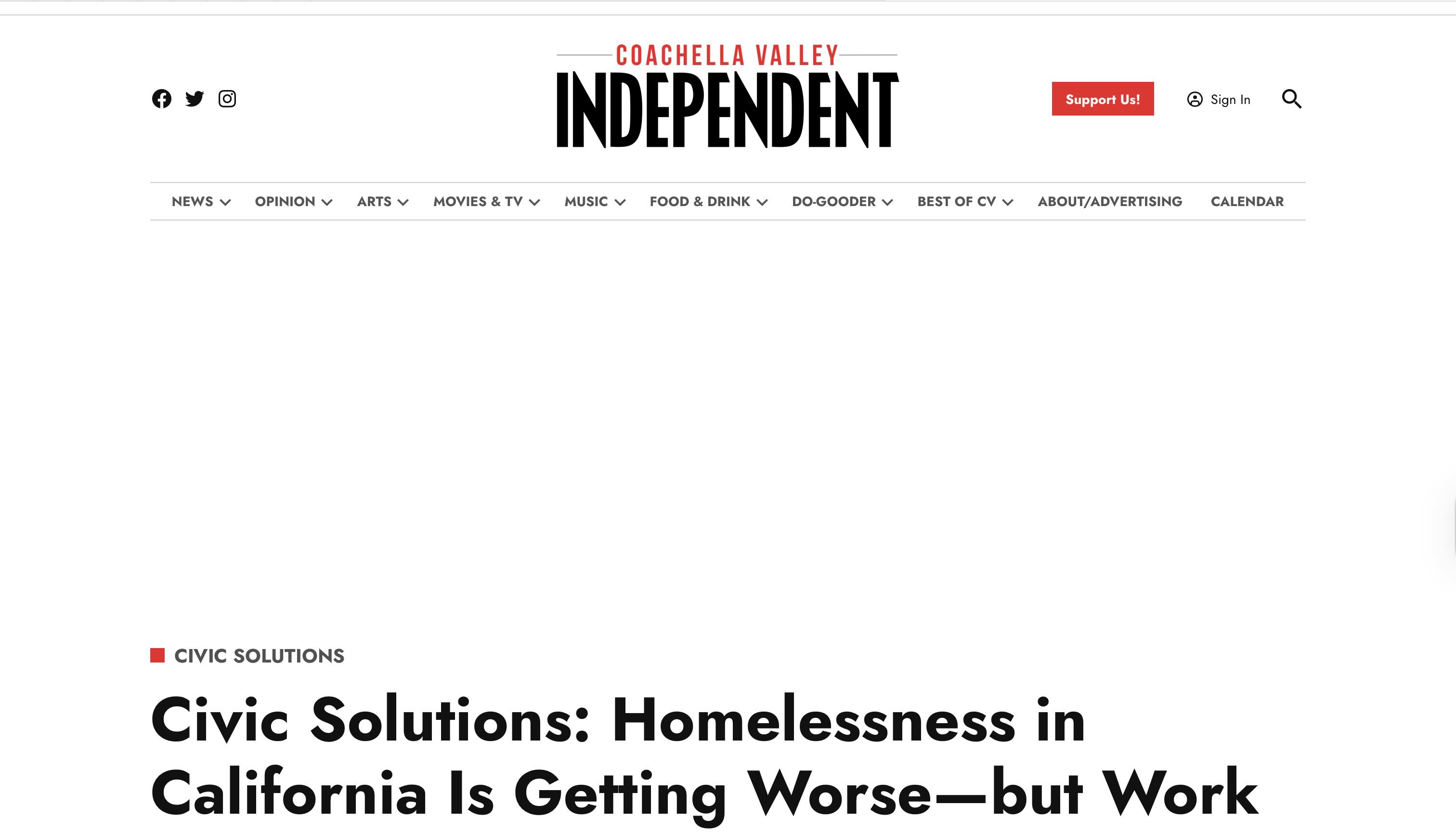 Screenshot of Civic Solutions: Homelessness in California Is Getting Worse, but Work Is Being Done to Turn the Tide