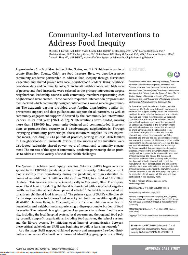 Preview of Community-Led Interventions to Address Food Inequity