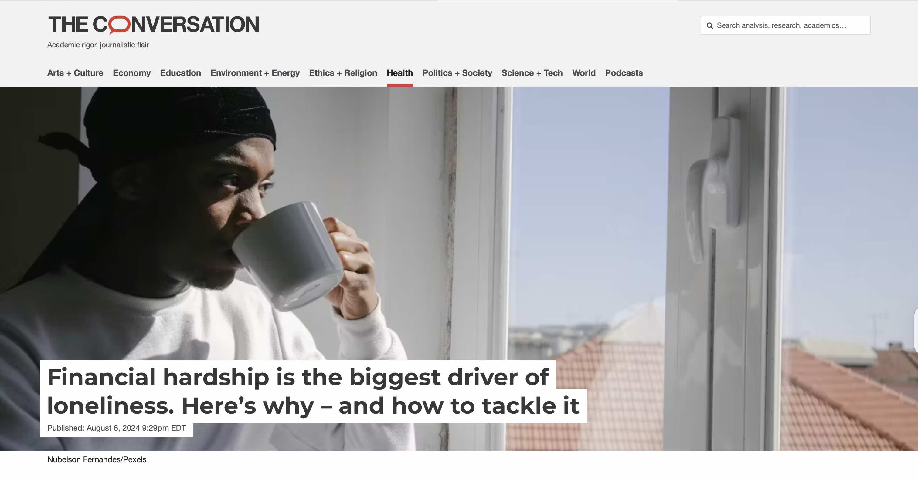 Screenshot of Financial Hardship Is the Biggest Driver of Loneliness. Here’s Why – and How to Tackle It