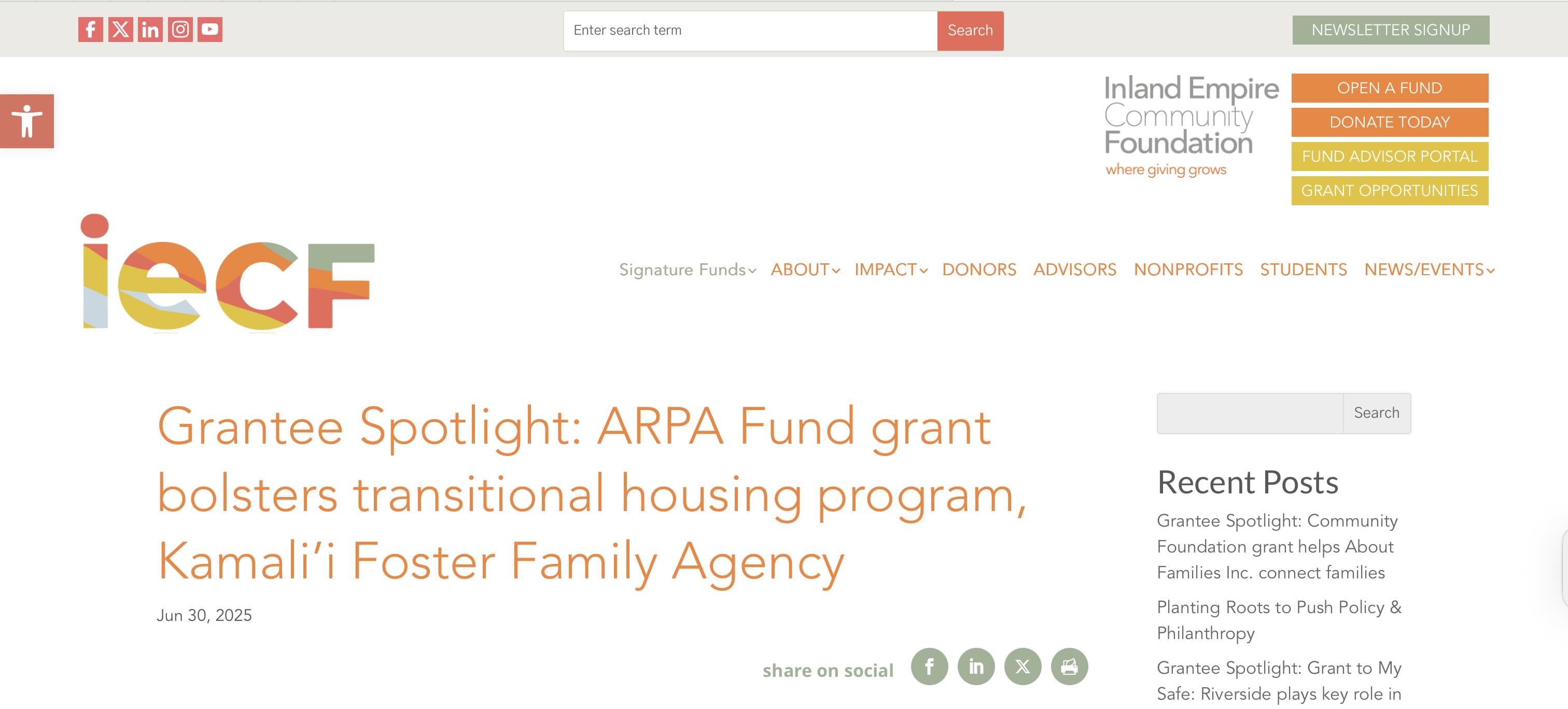 Screenshot of Grantee Spotlight: Kamilii Foster Family Services