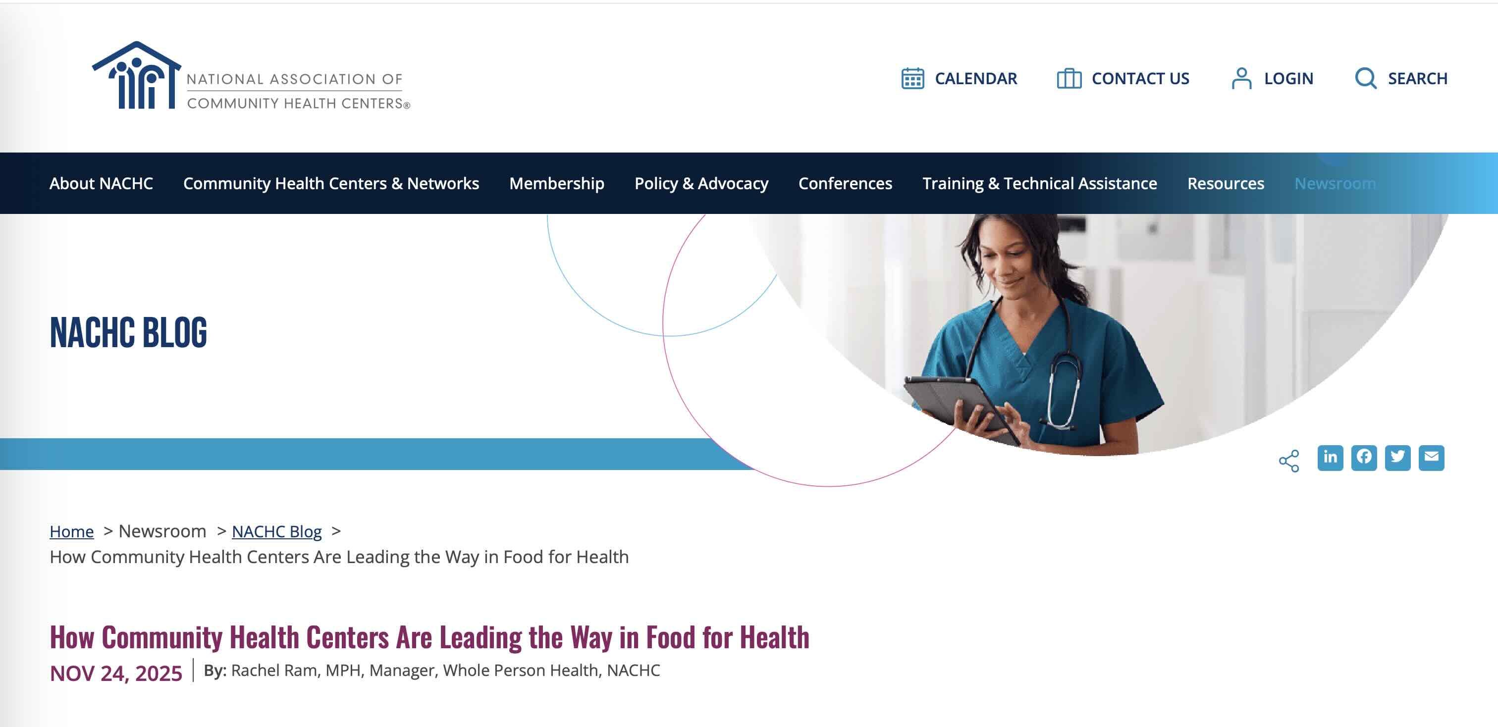 Screenshot of How Community Health Centers are Leading the Way in Food for Health