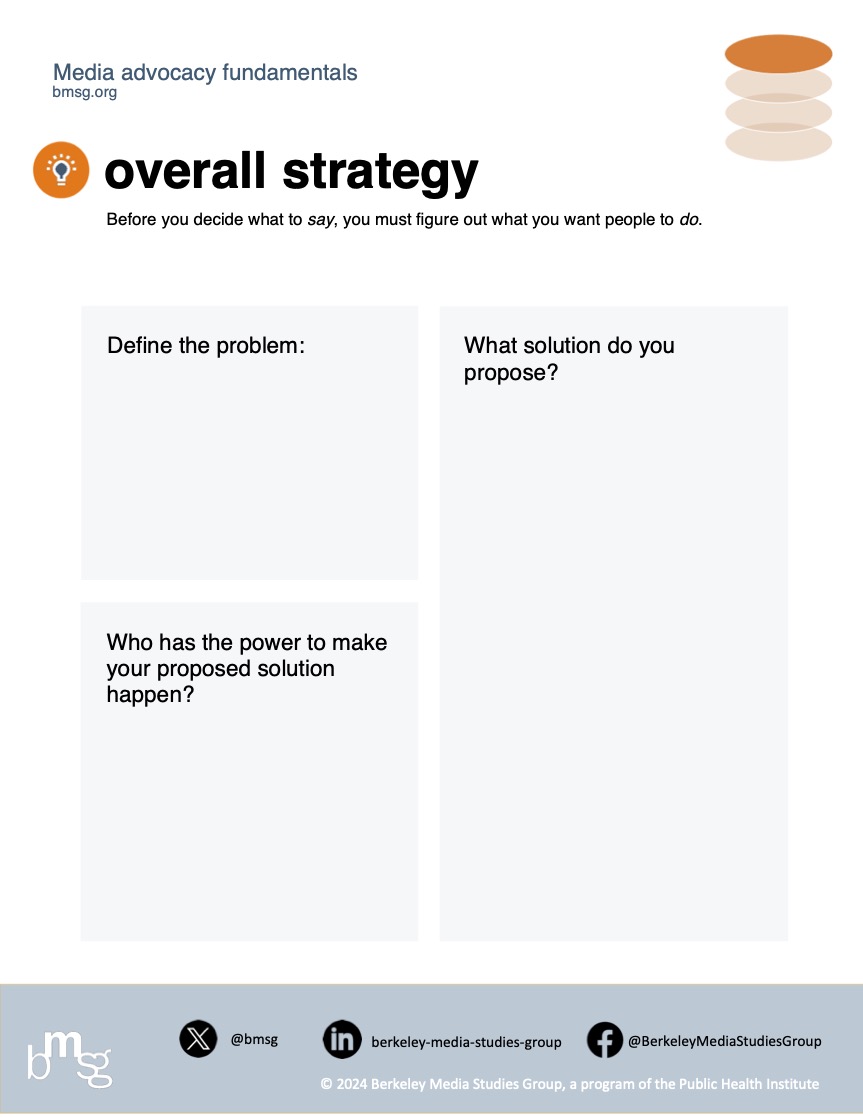 First page of Media Advocacy Fundamentals: Overall Strategy