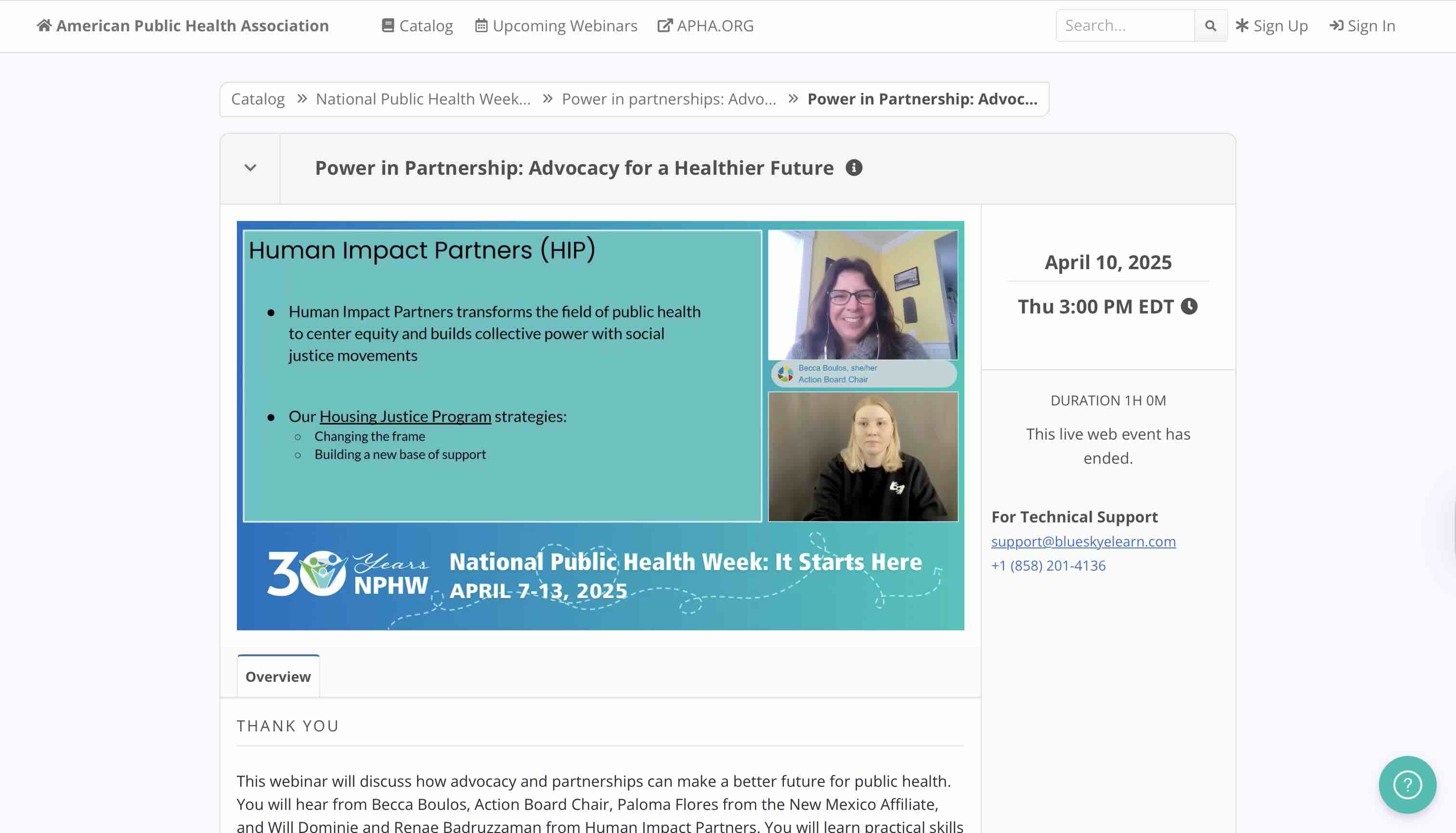 Screenshot of Power in Partnership: Advocacy for a Healthier Future