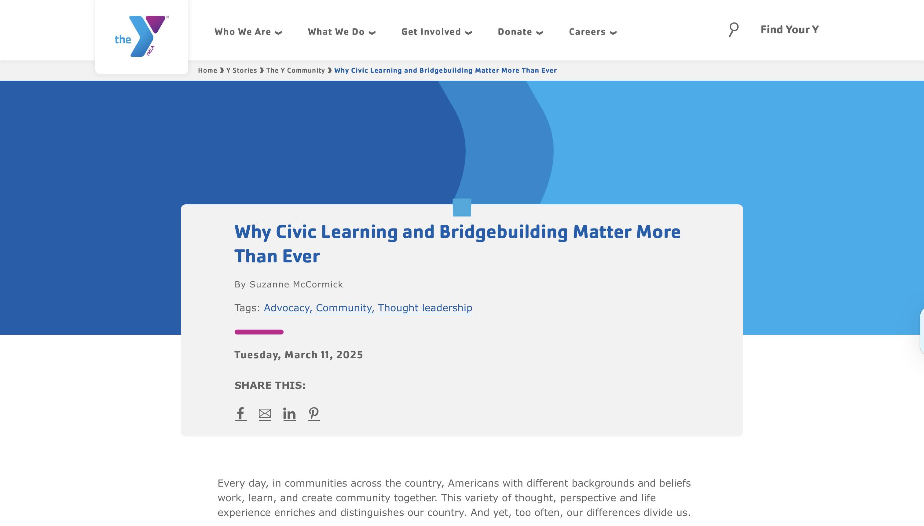 Screenshot of Why Civic Learning and Bridgebuilding Matter More Than Ever