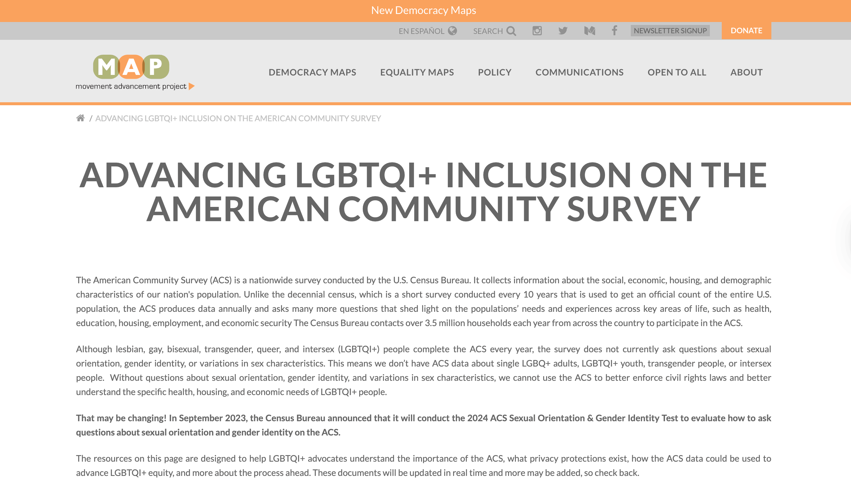 Preview of Advancing LGBTQI+ Inclusion on the American Community Survey