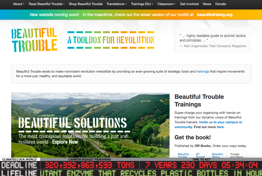 Screen grab of Beautiful Trouble Toolbox