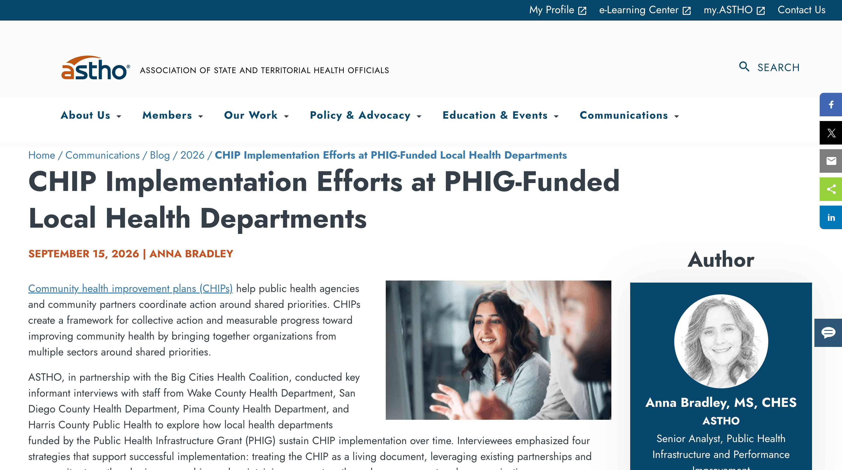 Preview of CHIP Implementation Efforts at PHIG-Funded Local Health Departments