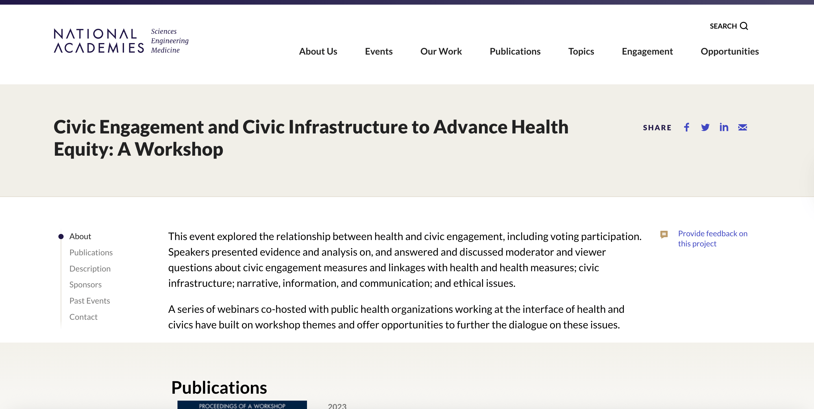 Preview of Civic Engagement and Civic Infrastructure to Advance Health Equity: A Workshop