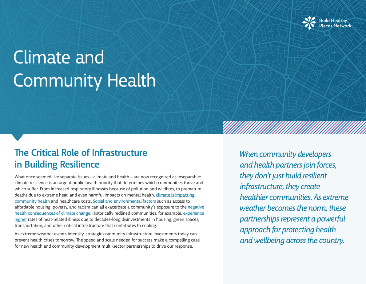 Preview of Climate and Community Health Factsheet: The Critical Role of Infrastructure in Building Resilience