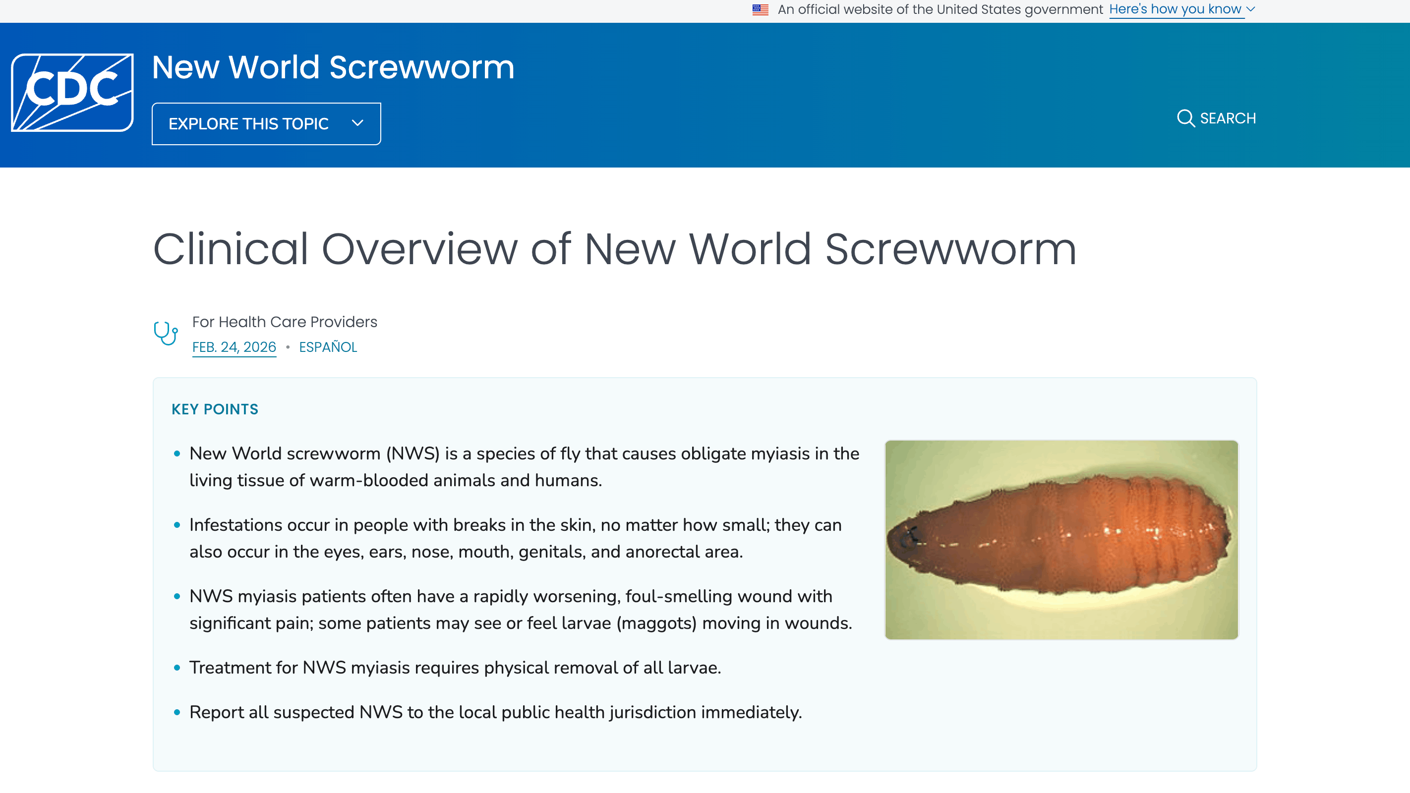 Preview of Clinical Overview of New World Screwworm