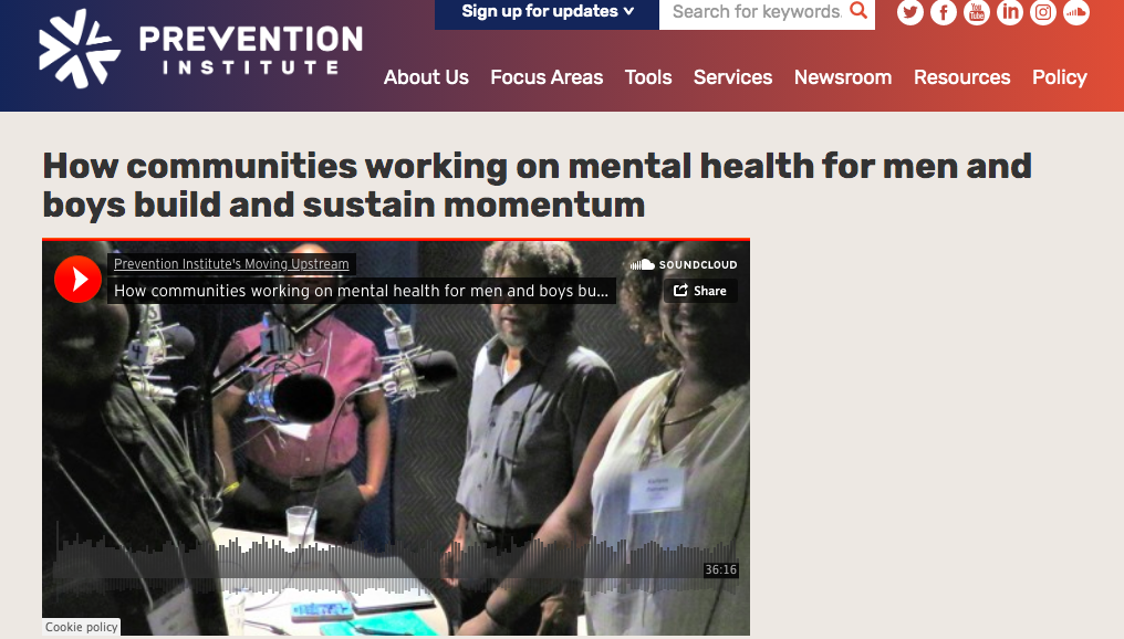 Screen grab of How Communities working on mental health for men and boys build and sustain momentum