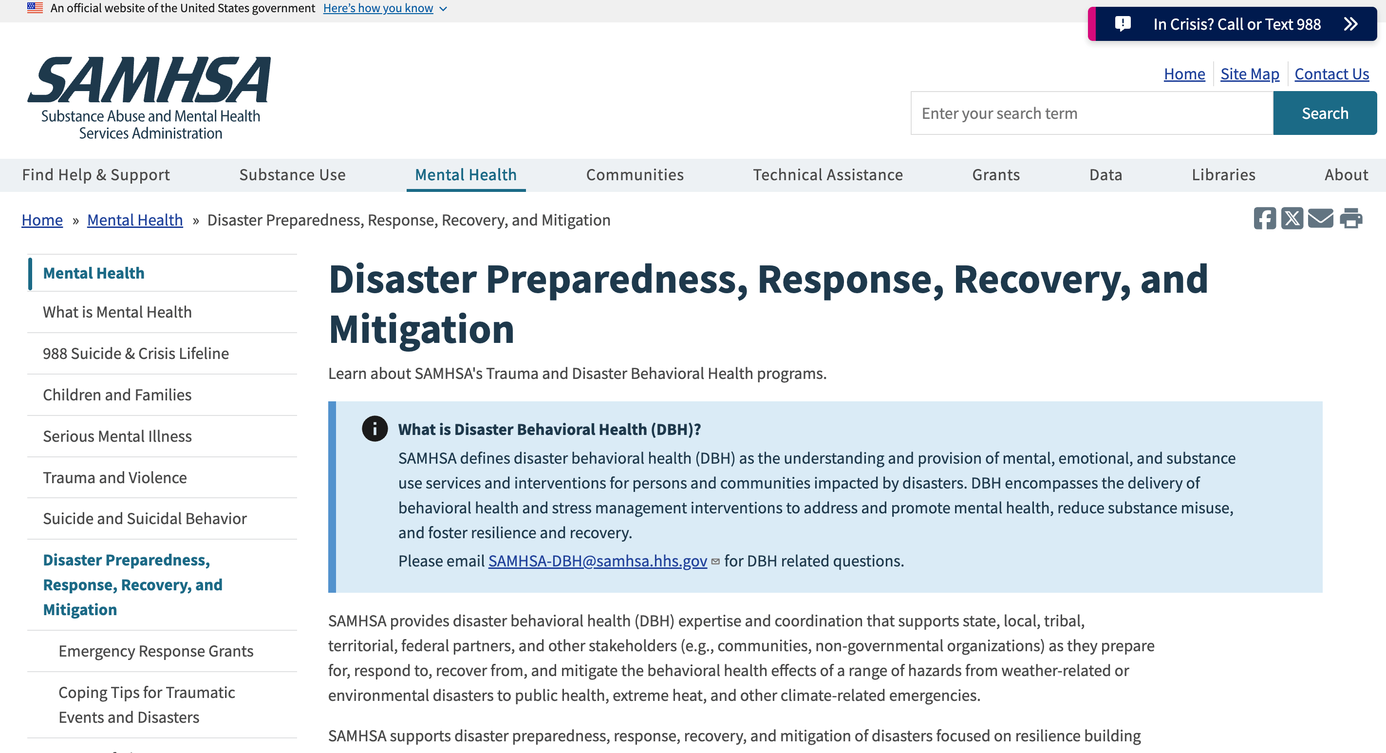 Preview of Disaster Preparedness, Response, Recovery, and Mitigation