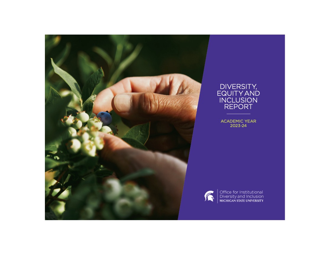 Cover page of Michigan State University DEI Report and Plan