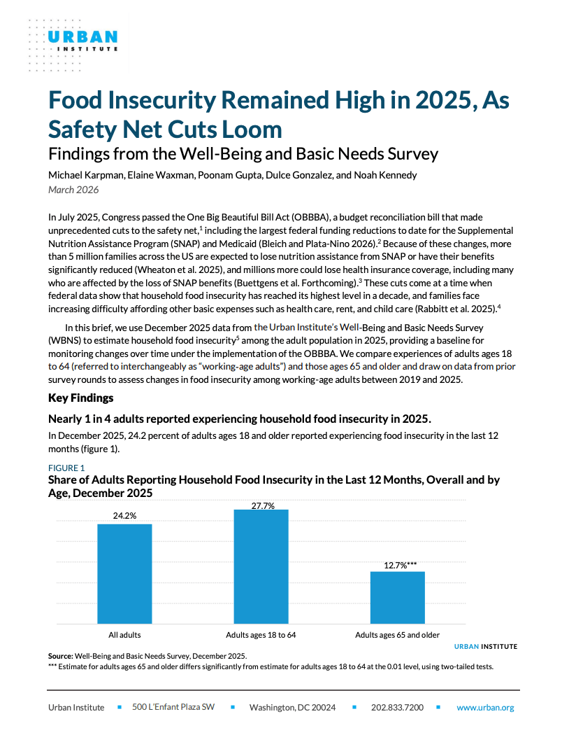 Preview of Food Insecurity Remained High in 2025, As Safety Net Cuts Loom