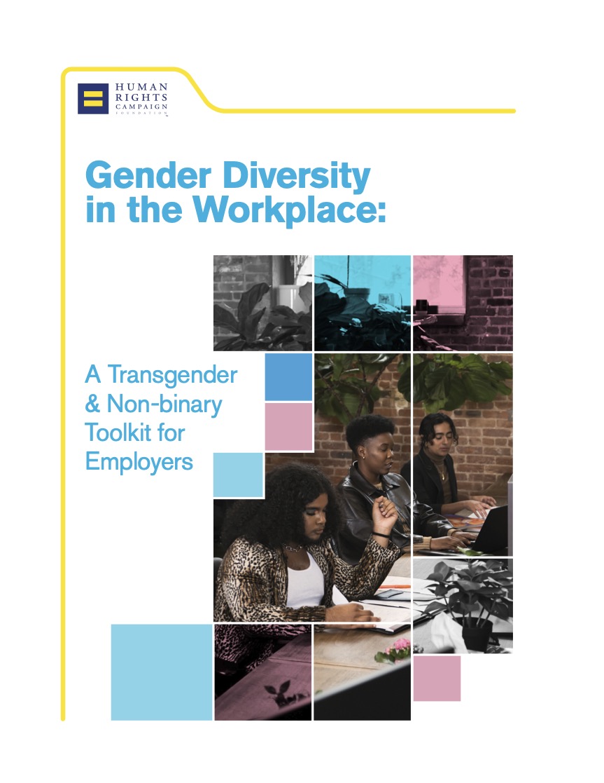 Cover of Gender Diversity in the Workplace: A Transgender and Non-binary Toolkit for Employers