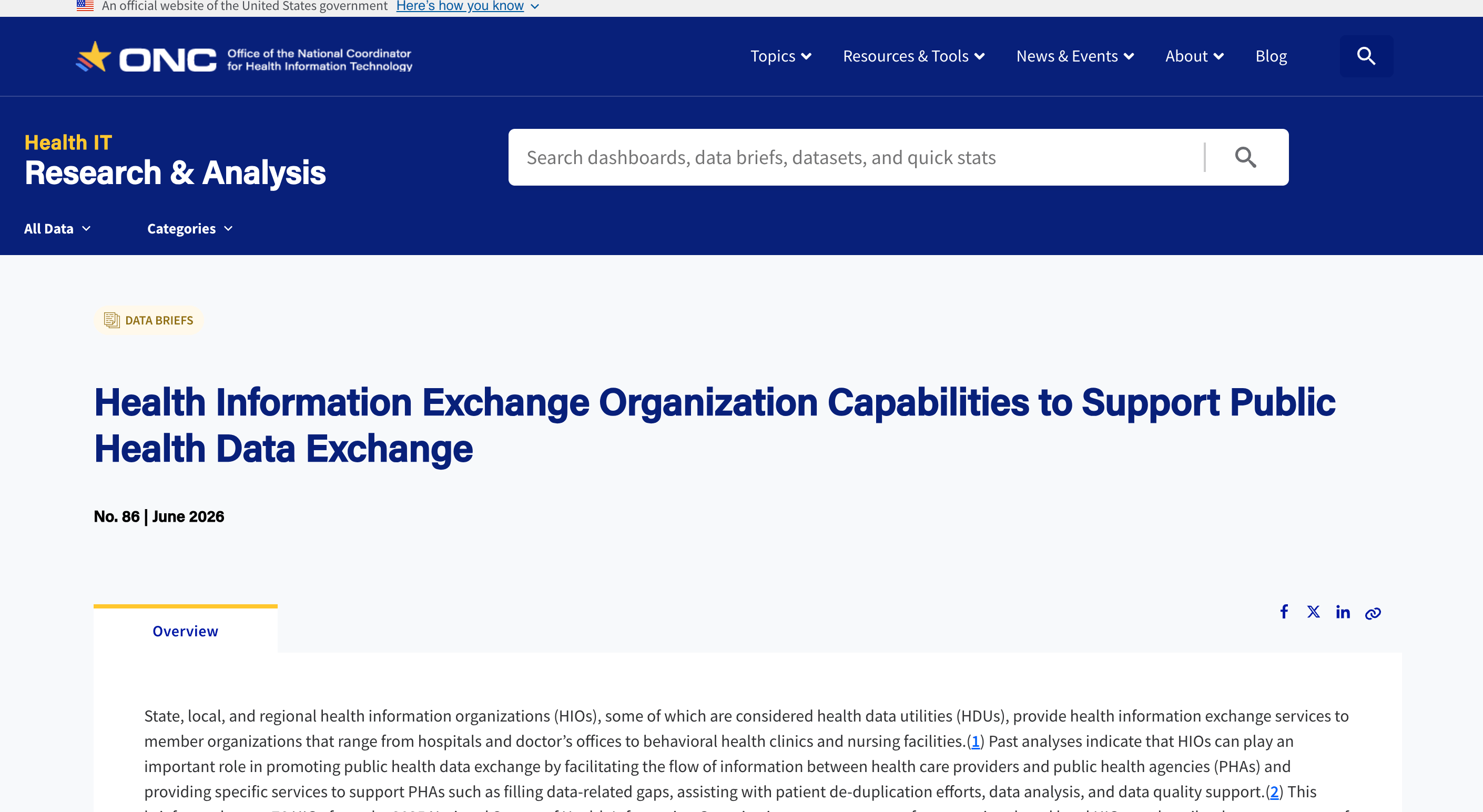Preview of Health Information Exchange Organization Capabilities to Support Public Health Data Exchange