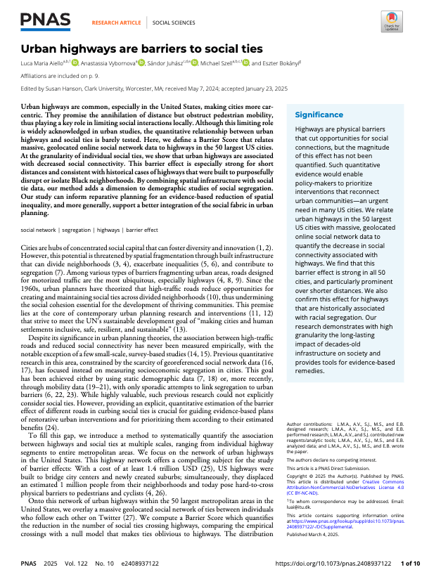 Preview of Urban Highways Are Barriers to Social Ties