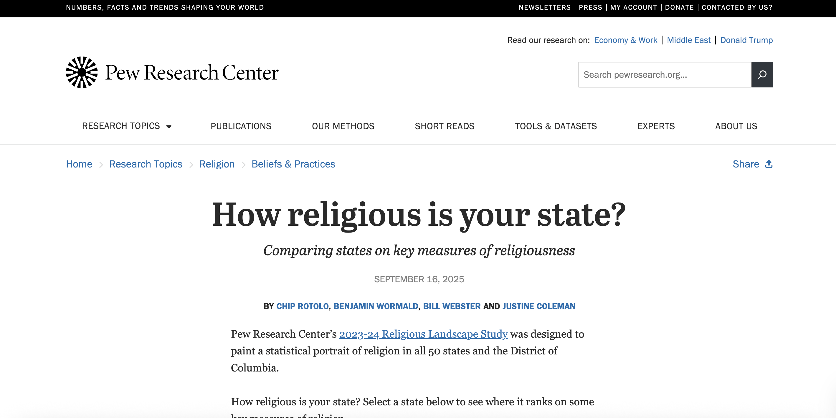 Preview of How Religious is Your State?