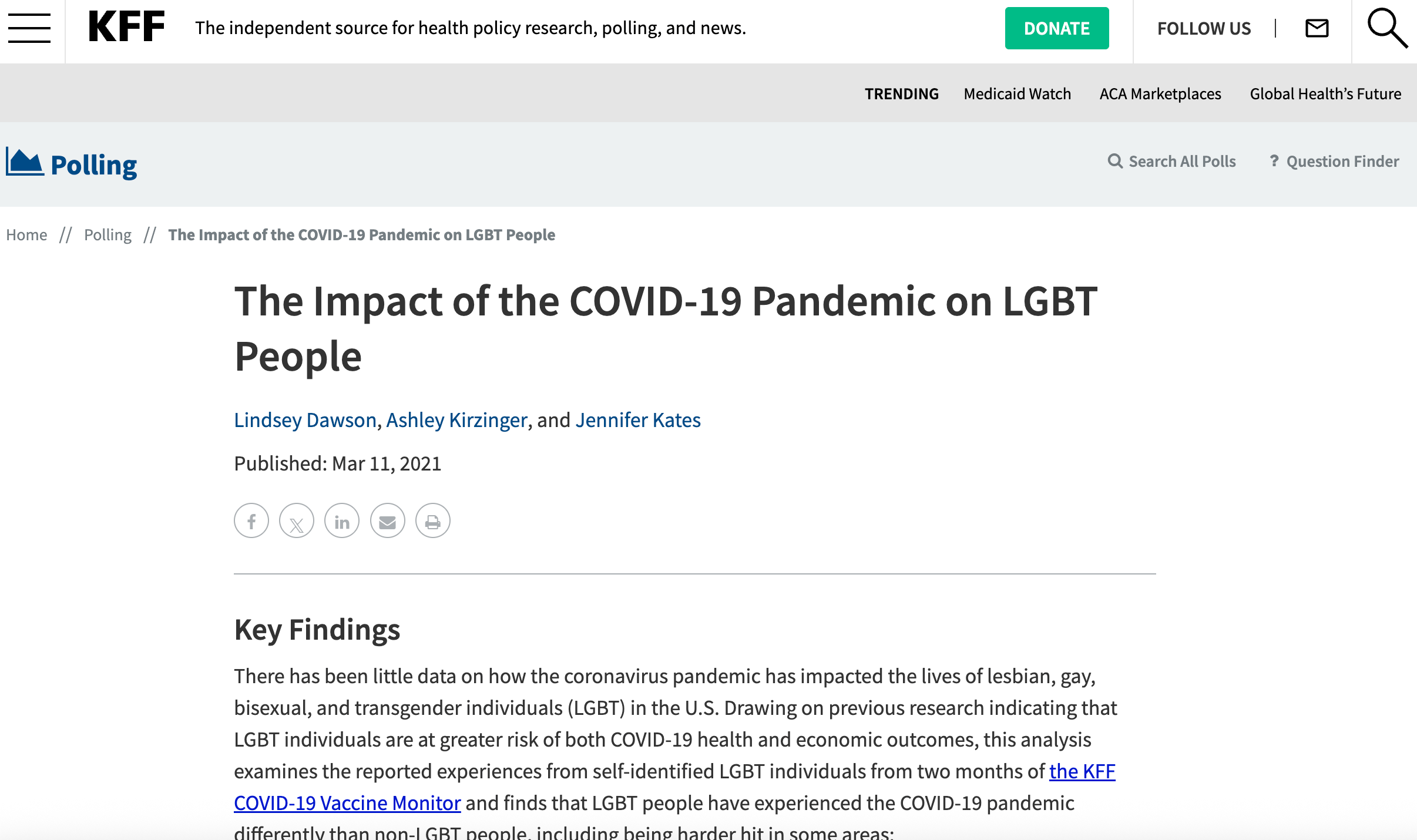 Preview of The Impact of the COVID‑19 Pandemic on LGBT People