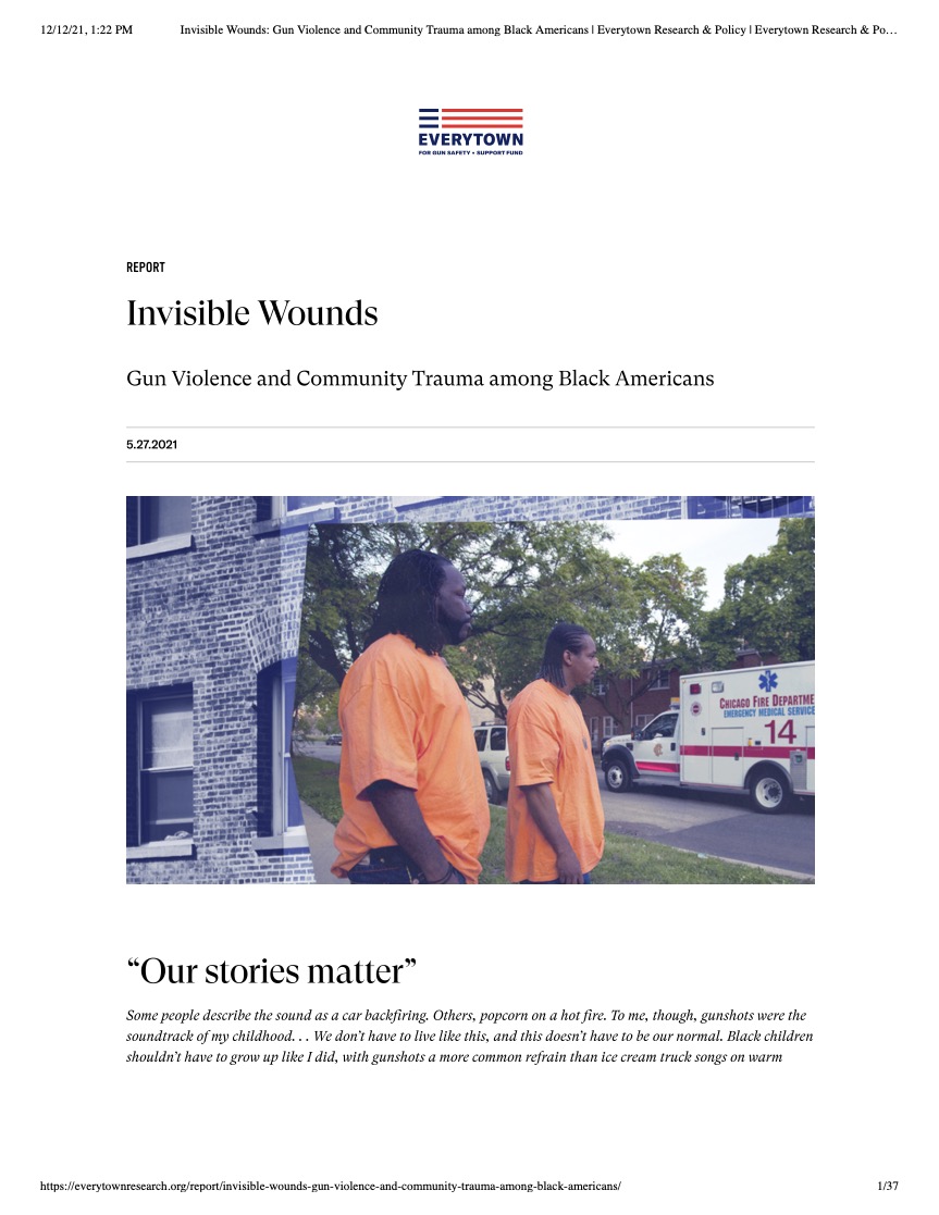 First page of Invisible Wounds: Gun Violence and Community Trauma among Black Americans