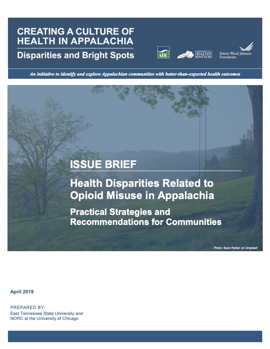 Cover page of Issue Brief: Health Disparities Related to Opioid Misuse in Appalachia