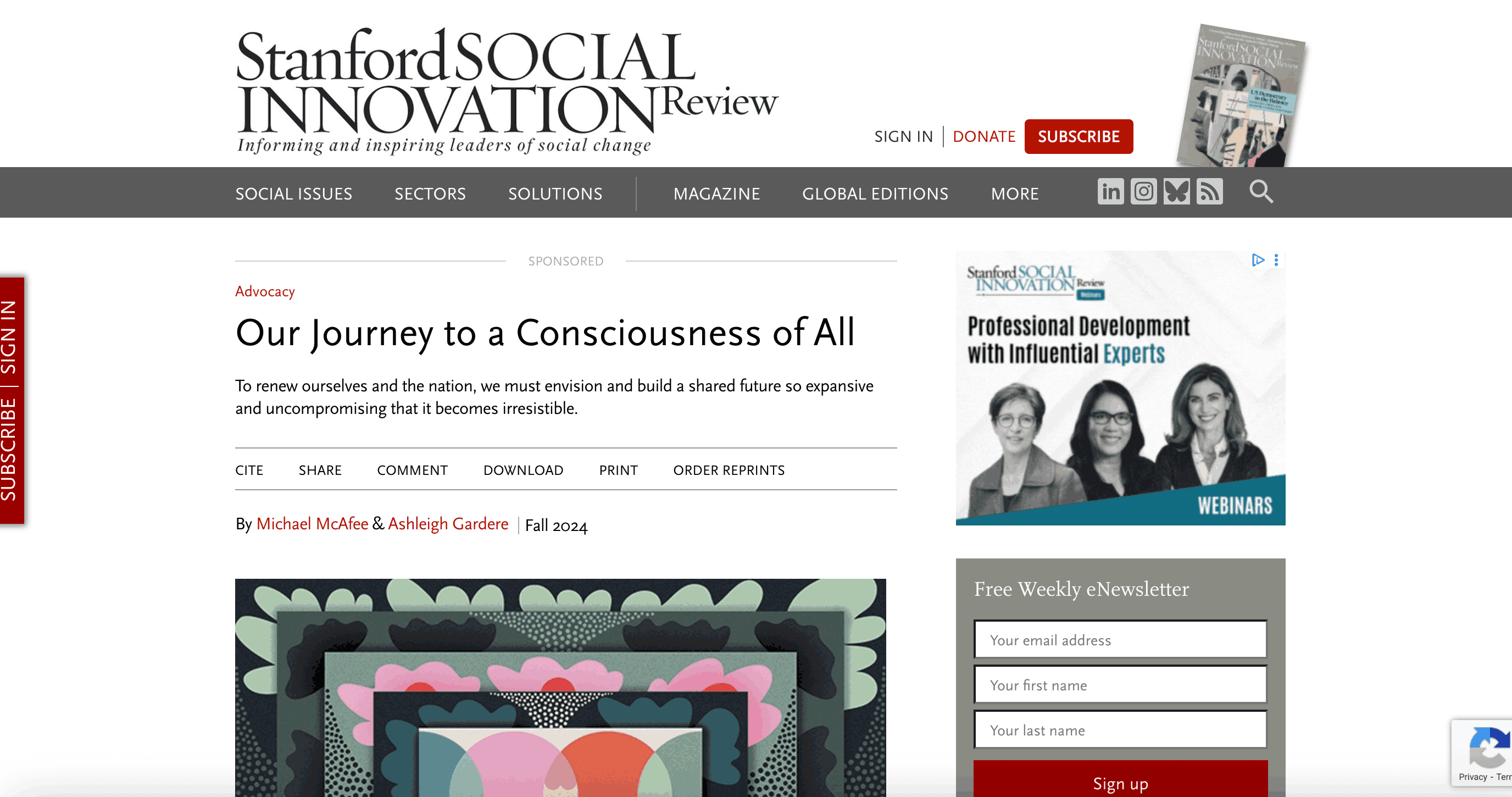 Preview of Our Journey to a Consciousness of All