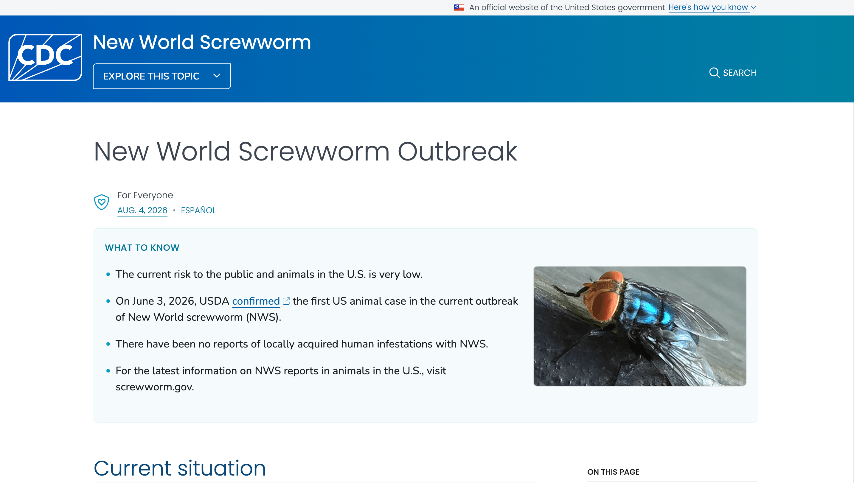 Preview of New World Screwworm Outbreak