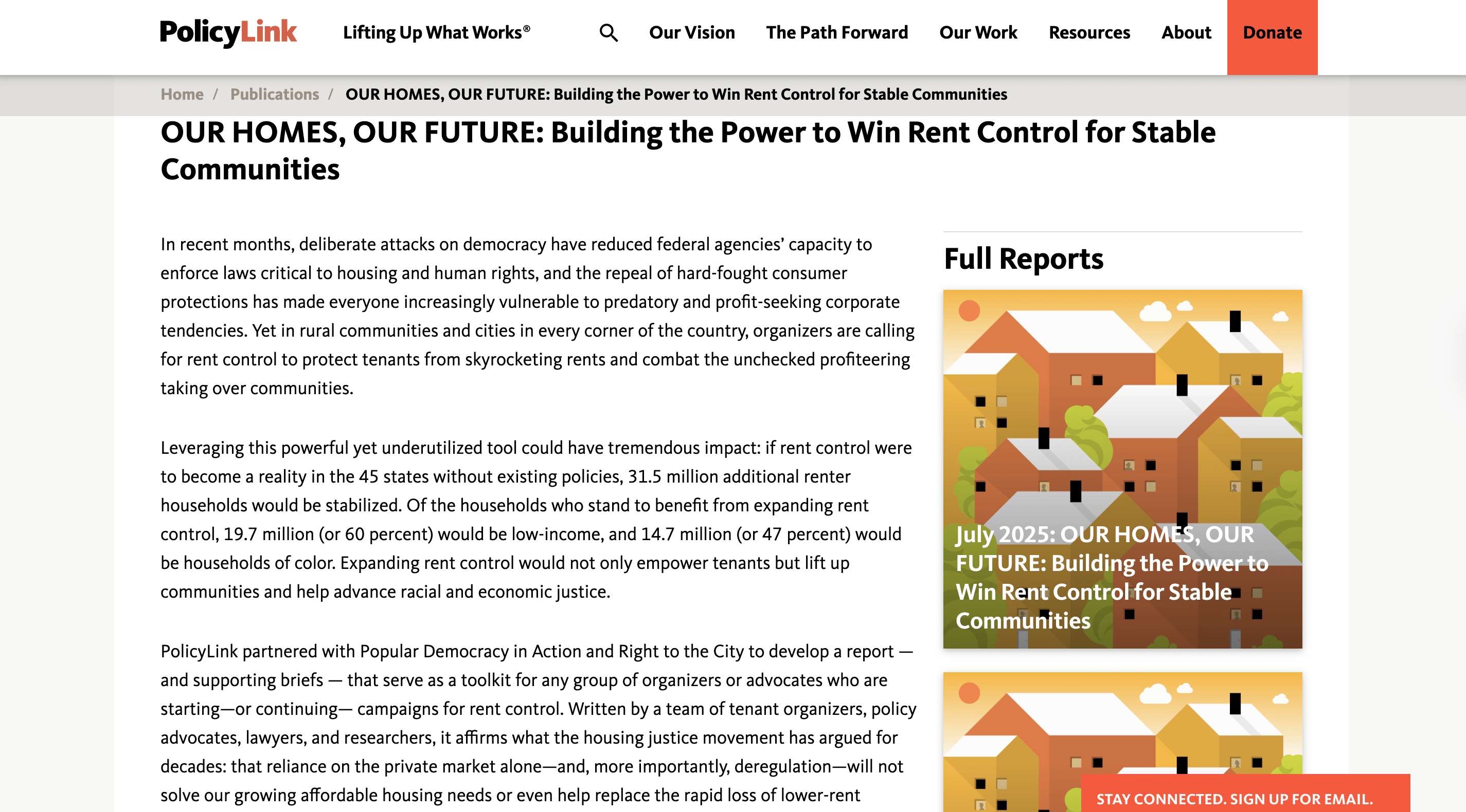 Preview of Our Homes, Our Future: Building the Power to Win Rent Control for Stable Communities