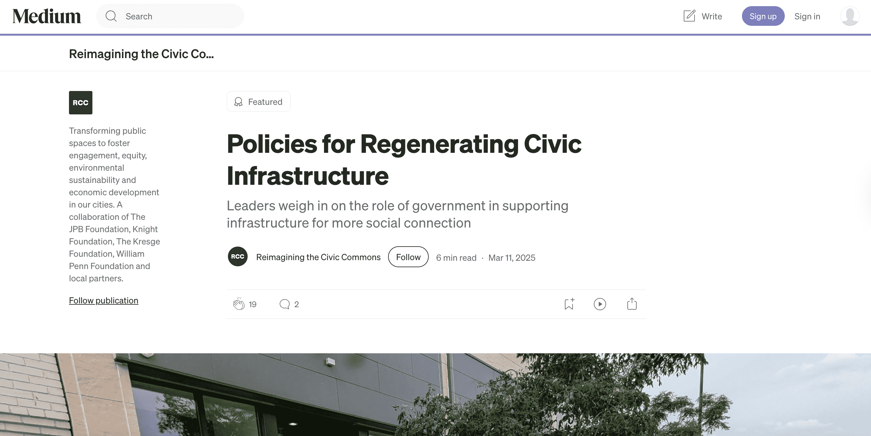 Preview of Policies for Regenerating Civic Infrastructure