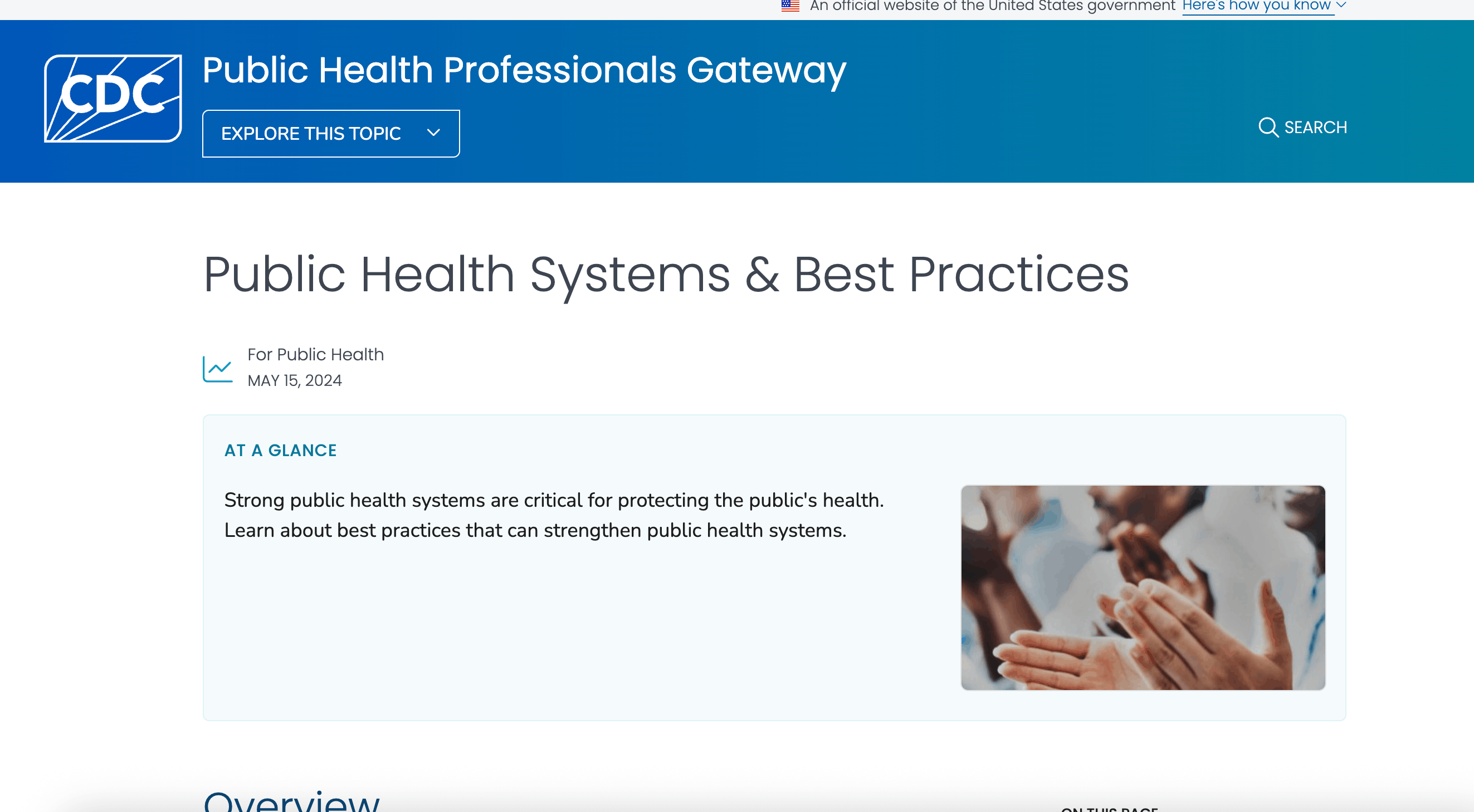 Preview of Public Health Systems and Best Practices