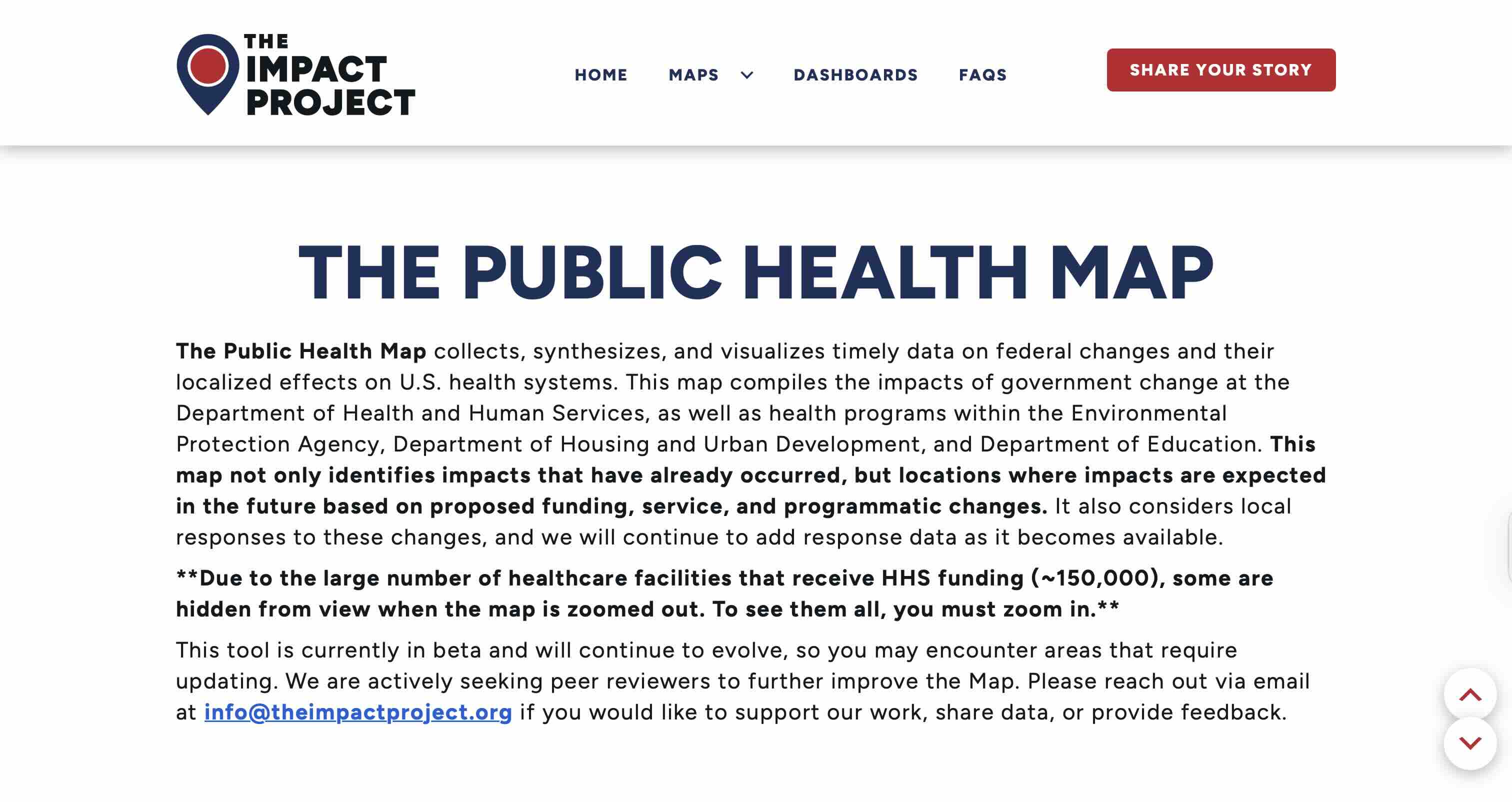 Screenshot of The Public Health Map