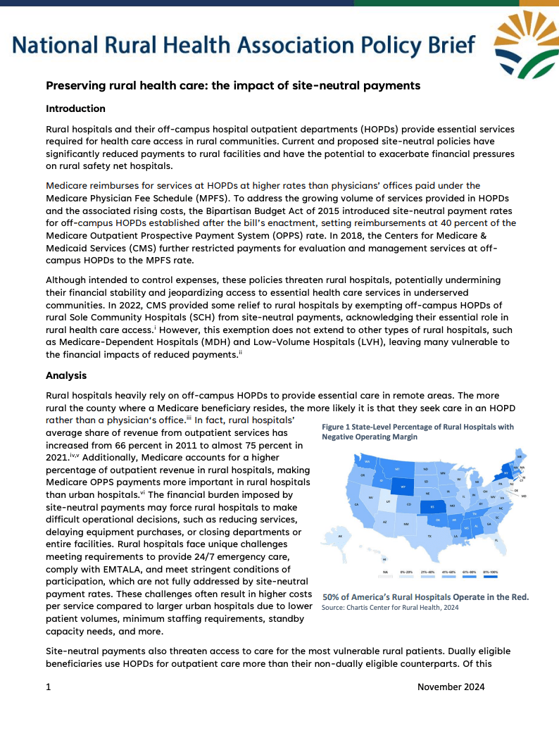 Preview of Preserving Rural Health Care: The Impact of Site-Neutral Payments