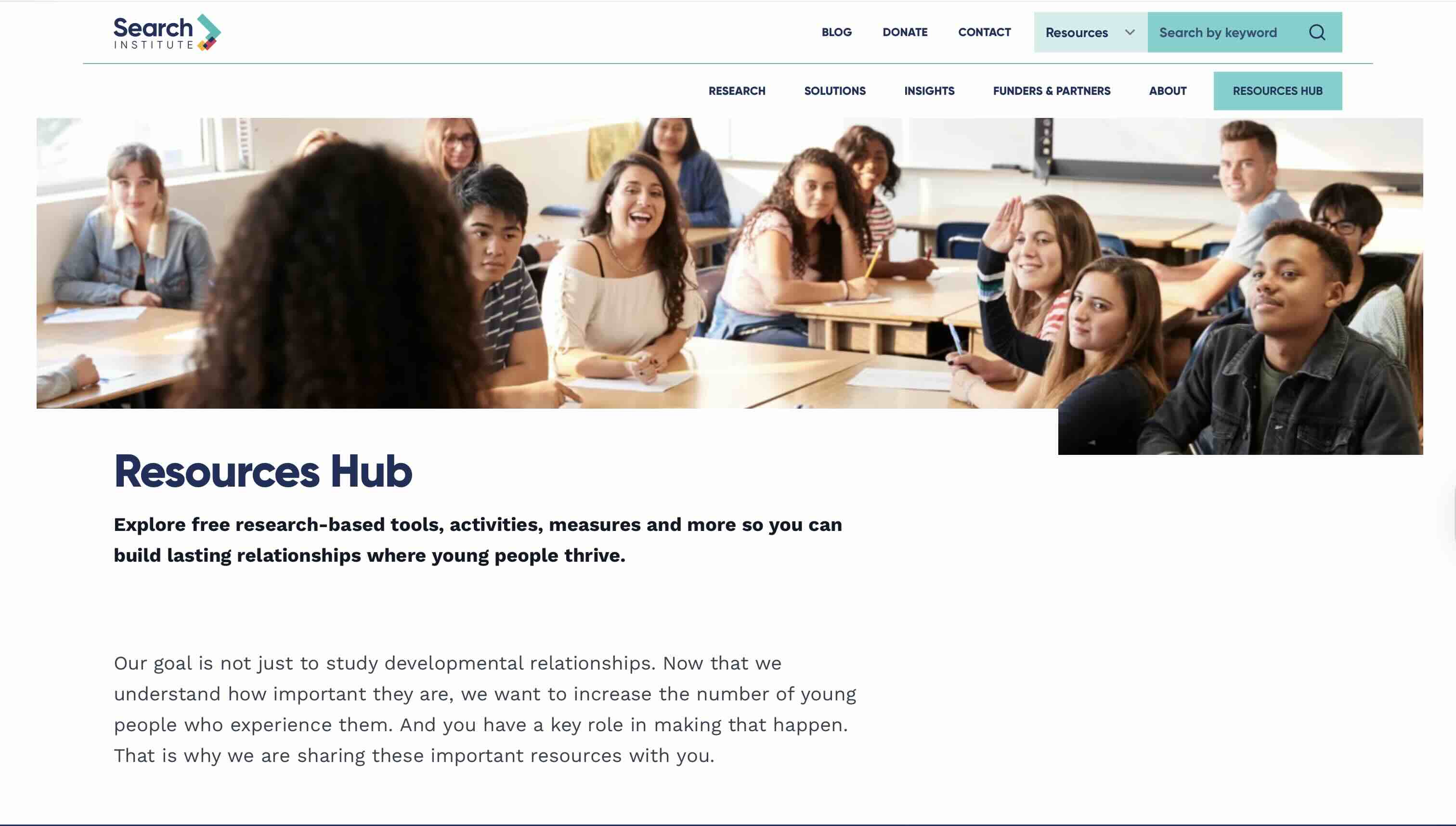 Screen shot of the homepage