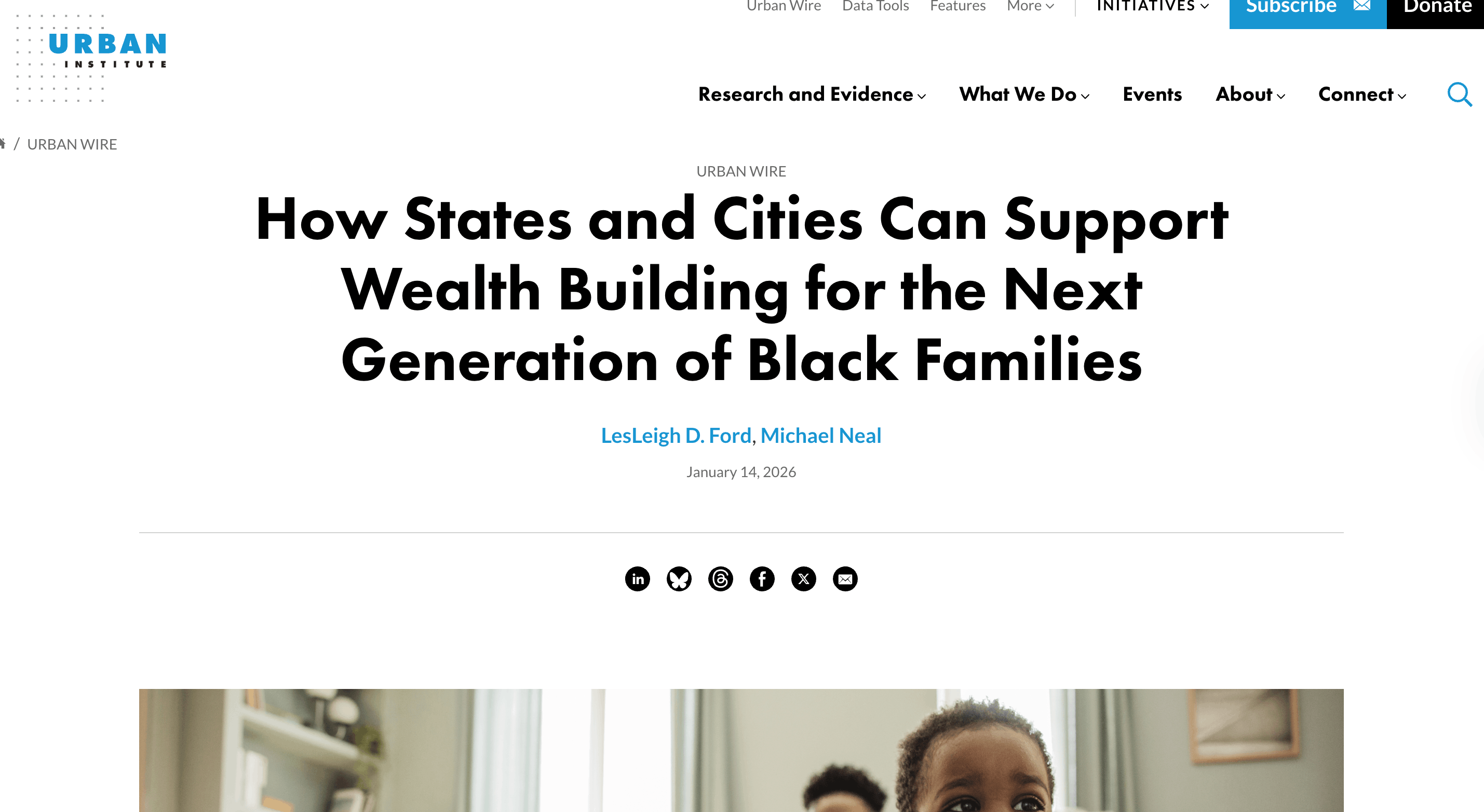 Preview of How States and Cities Can Support Wealth Building for the Next Generation of Black Families