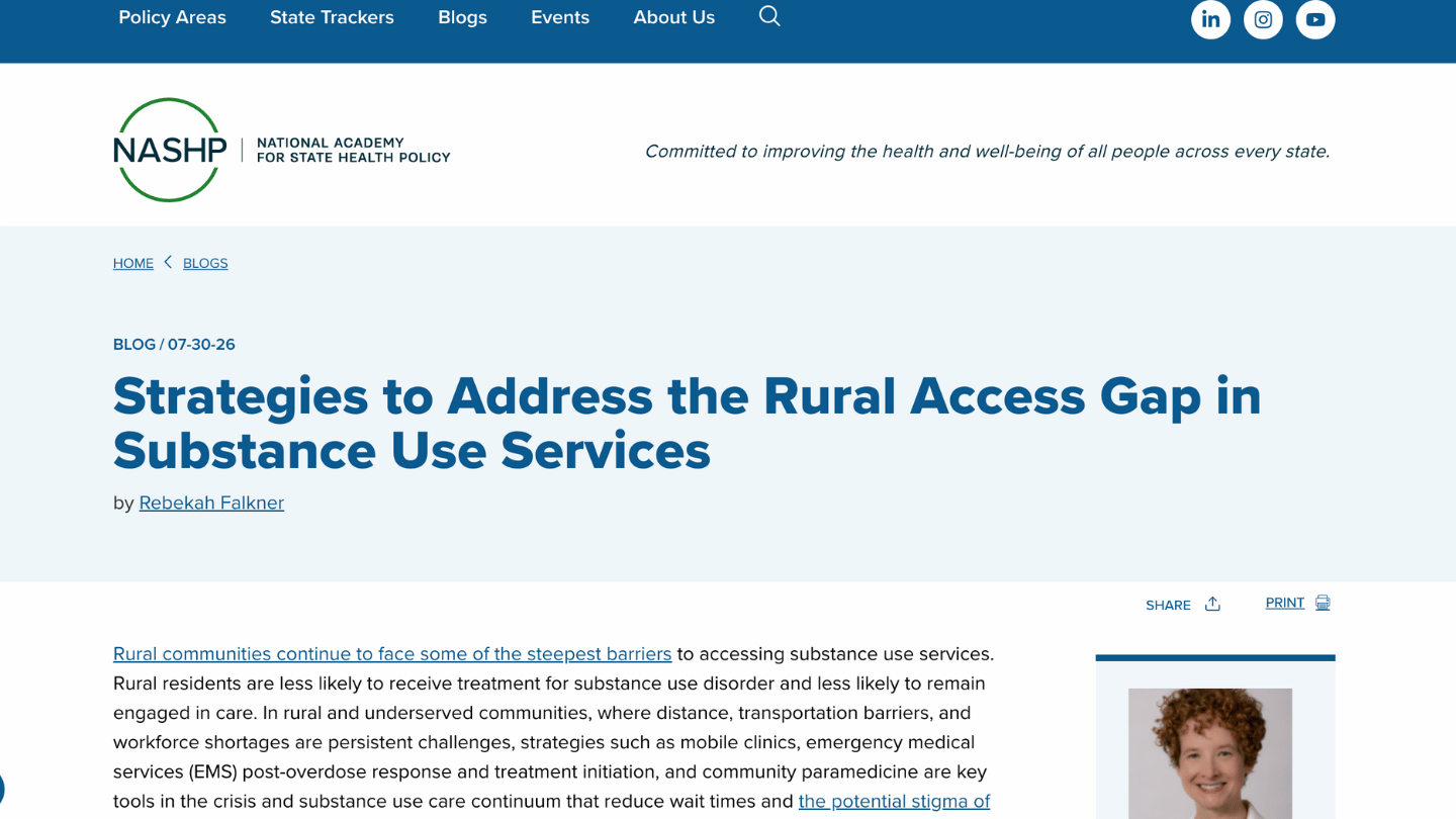 Preview of Strategies to Address the Rural Access Gap in Substance Use Services