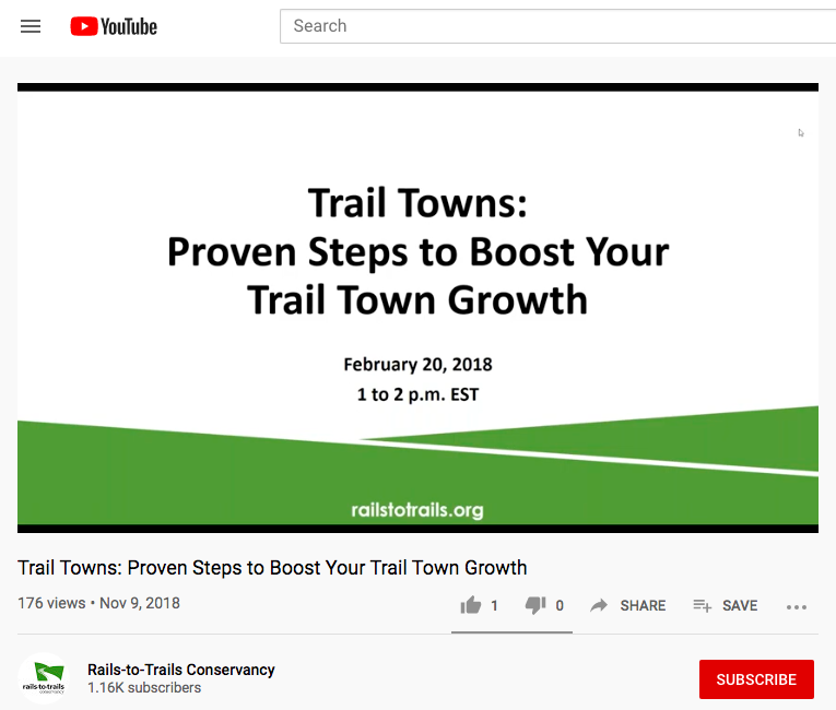 Screen grab of Trail Towns: Proven Steps to Boost Your Trail Town Growth