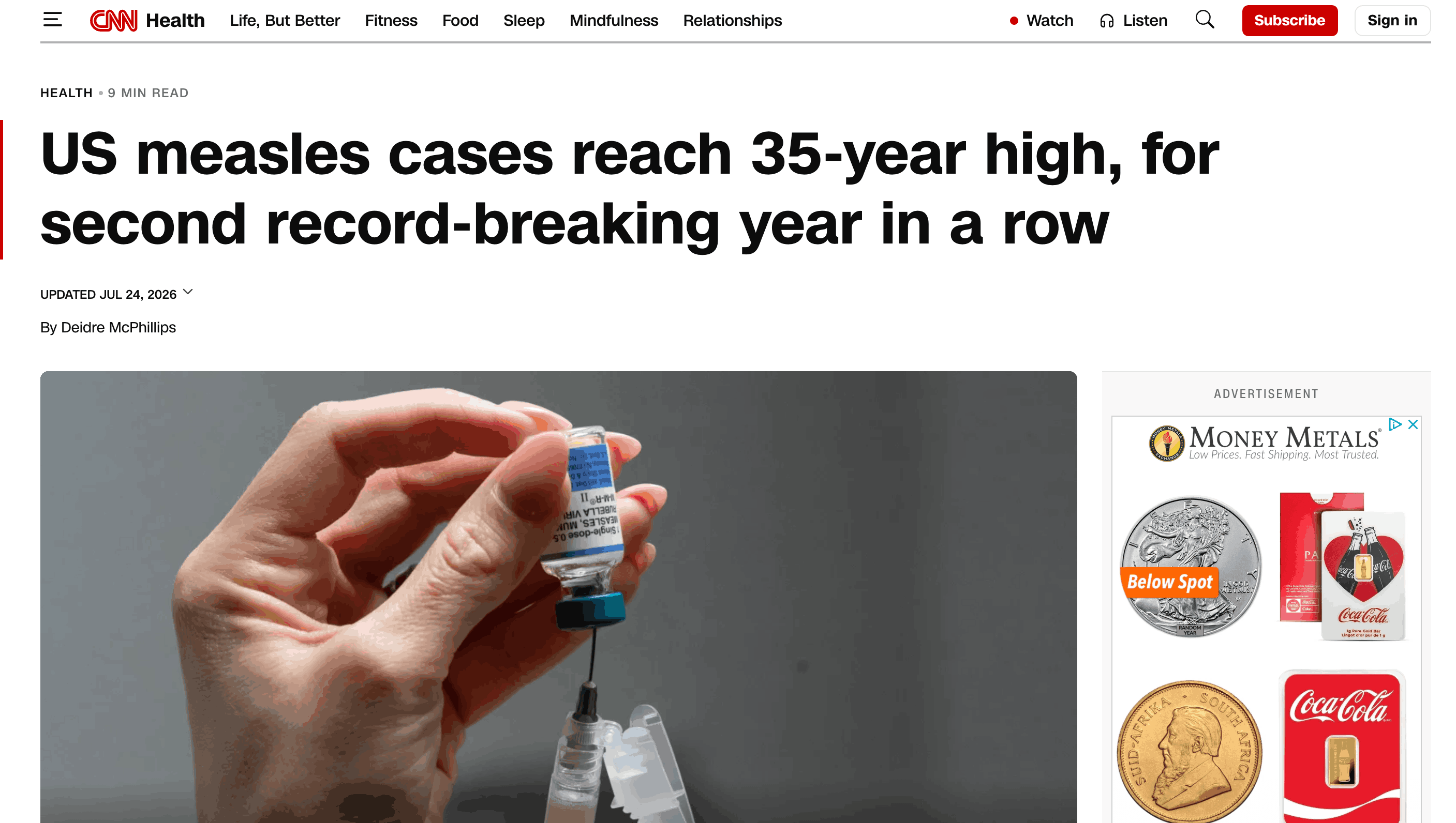 Preview of U.S. Measles Cases Reach Record Level